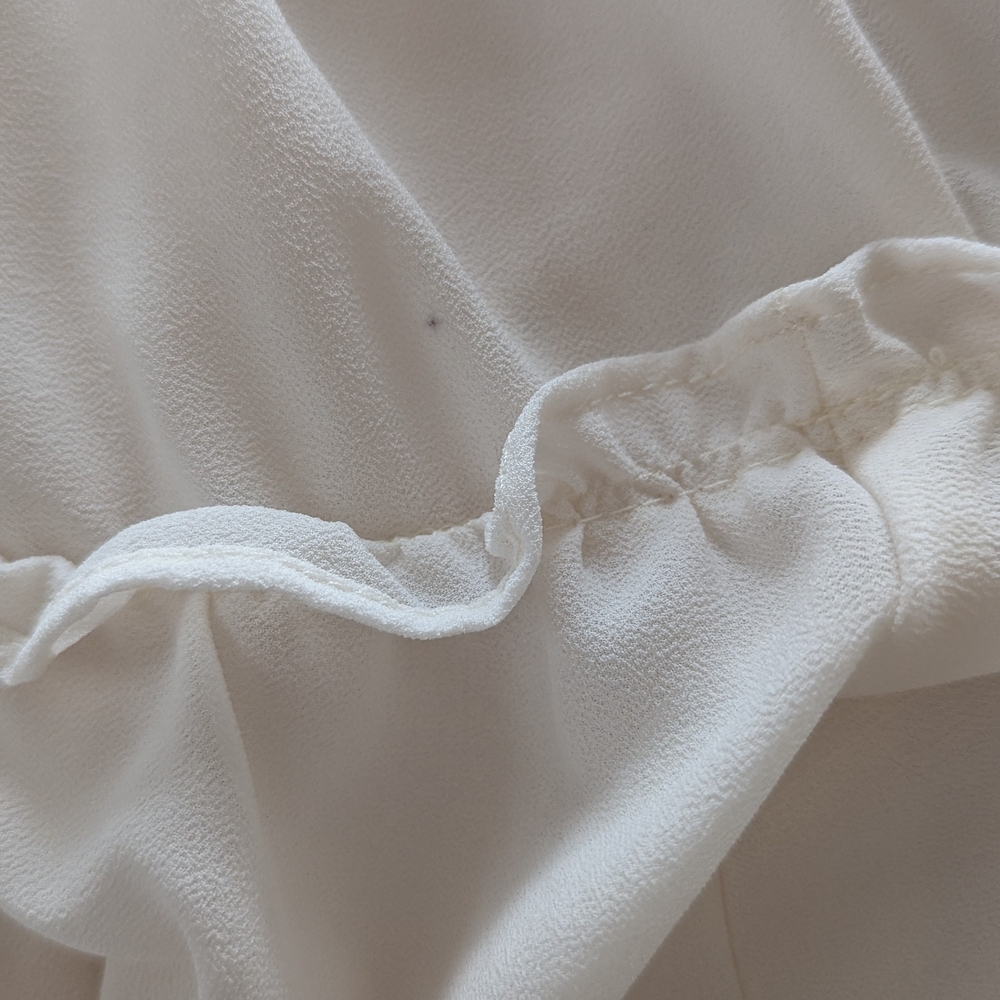 Mable By Anthropologie Cream Ruffle Tiered Mini Dress Romantic Preppy - Picture 10 of 12